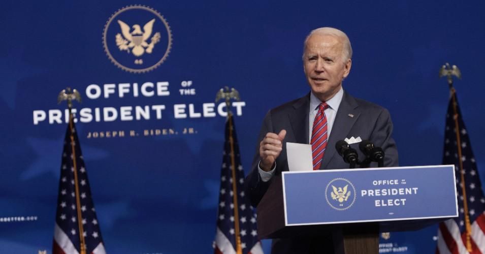 U.S. President-elect Joe Biden speaks on November job numbers at the Queen Theater December 4, 2020 Wilmington, Delaware. (Photo: Alex Wong/Getty Images)