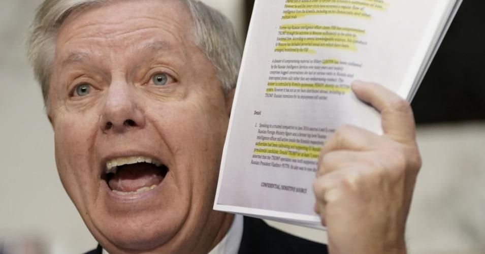 Sen. Lindsey Graham on Wednesday delivered a fiery attack on the FBI during a Senate Judiciary Committee hearing into report produced by the DOJ Inspector General over the probe into 2016 election interference by the Russian government. (Photo: Getty Images)
