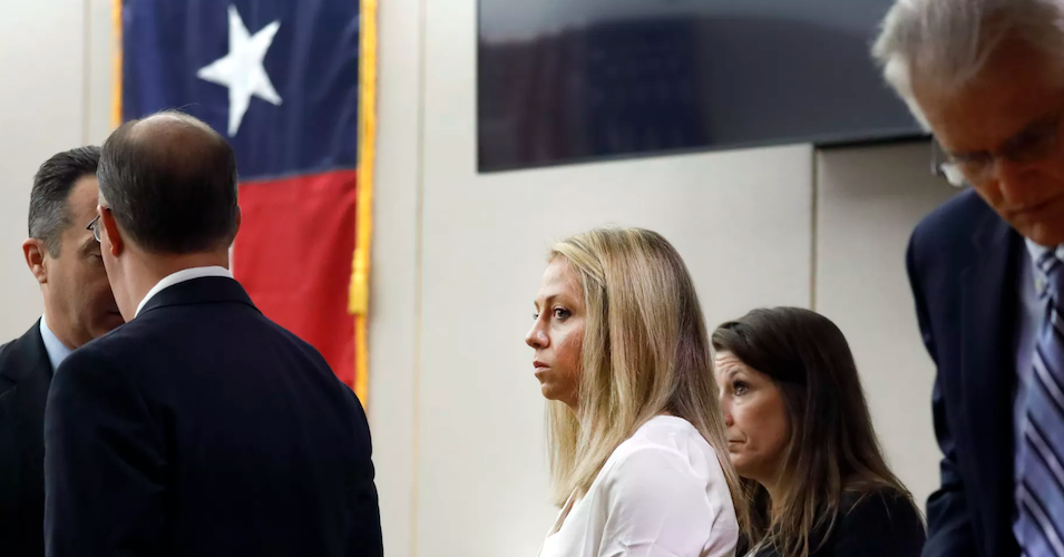 Former Dallas police officer Amber Guyger appears in court during her trial for the 2018 murder of Botham Jean on September 28, 2019. 