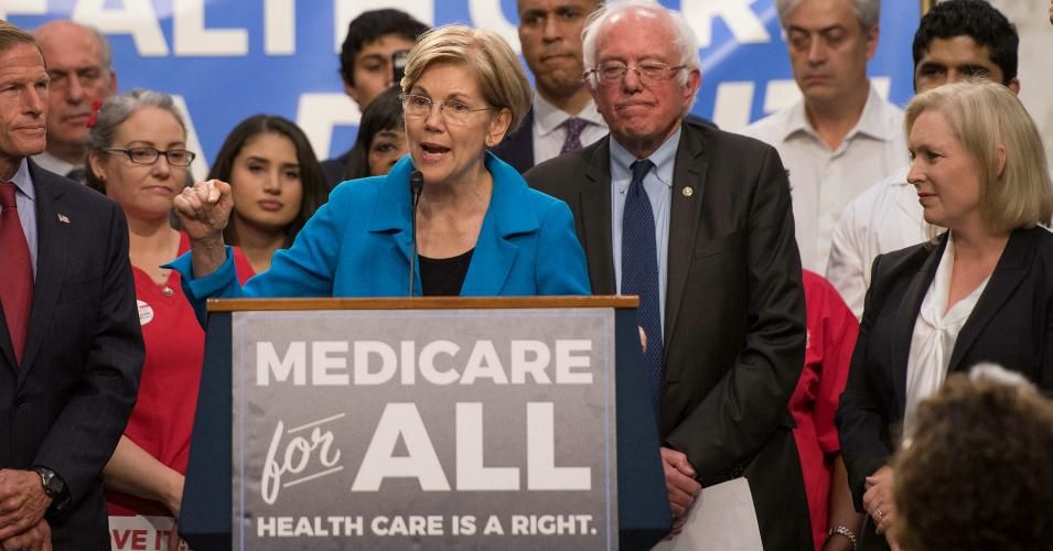 Sen. Elizabeth Warren, D-Mass., speaks during an event to introduce Sen. Bernie Sanders' Medicare for All Act of 2017 on Capitol Hill on Sept. 13, 2017. (Photo: Yuri Gripas/Reuters)