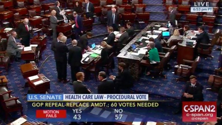 The Republicans' effort to repeal the Affordable Care Act failed on Friday. (Photo: CSPAN)