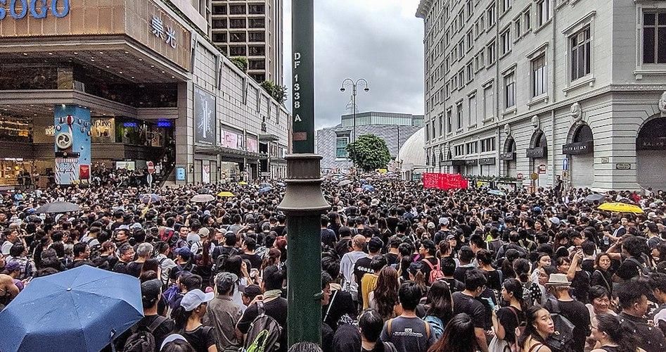 2019 Hong Kong anti-extradition law protest on 7 July 2019 in Tsim Sha Tsui. 