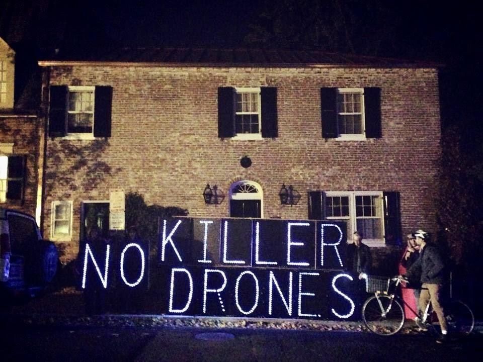 CODEPINK protests killer drones at DC home of Jeh Johnson. (Photo: CODEPINK)