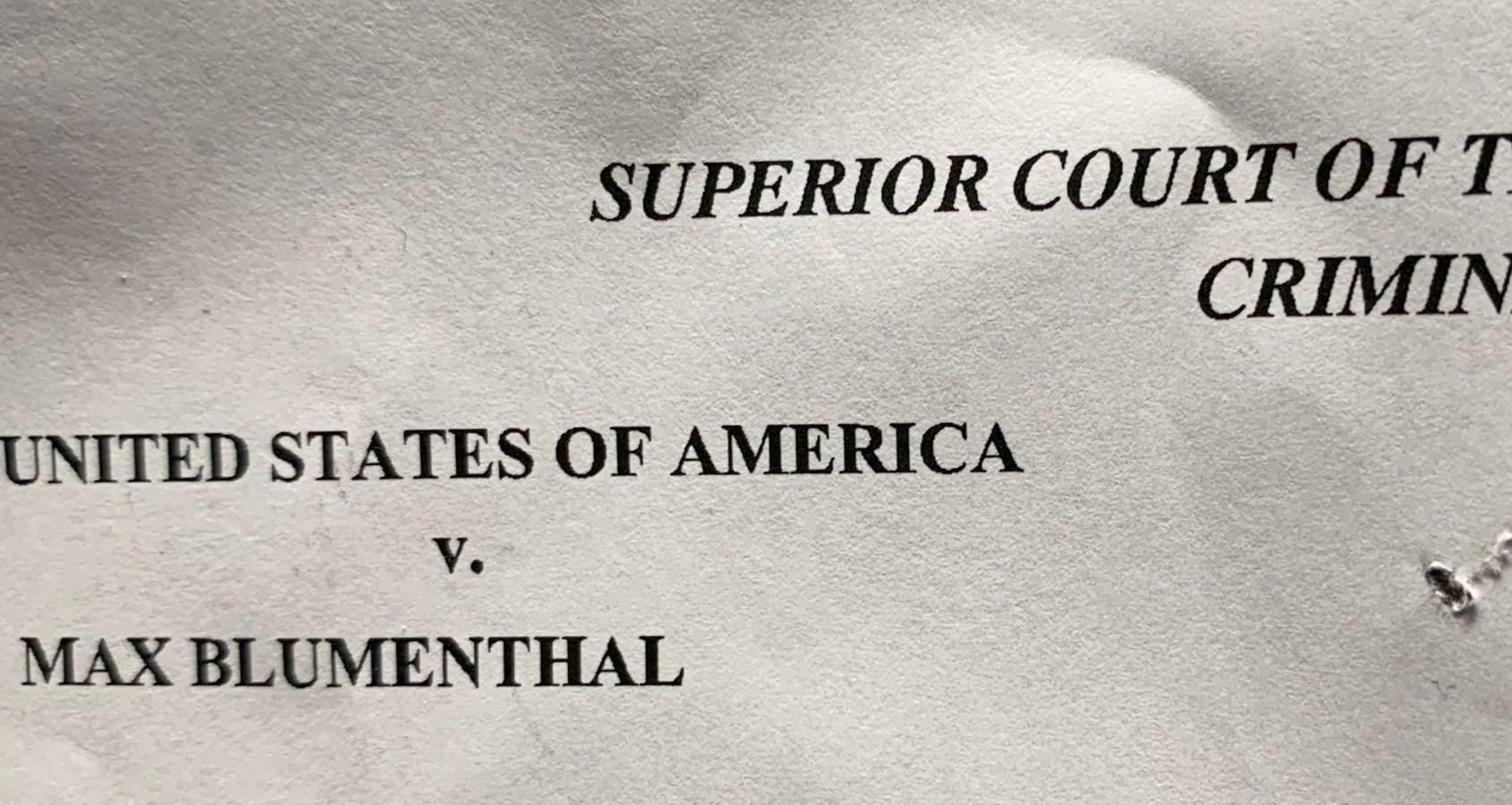 United States of America v. Max Blumenthal
