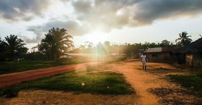 Sunset in the town of Jacksonville, Sinoe County, Liberia. Many residents of Jacksonville claim that GVL desecrated their sacred sites and did not properly seek their consent to operate on their traditional lands. (Photo: Gaurav Madan)