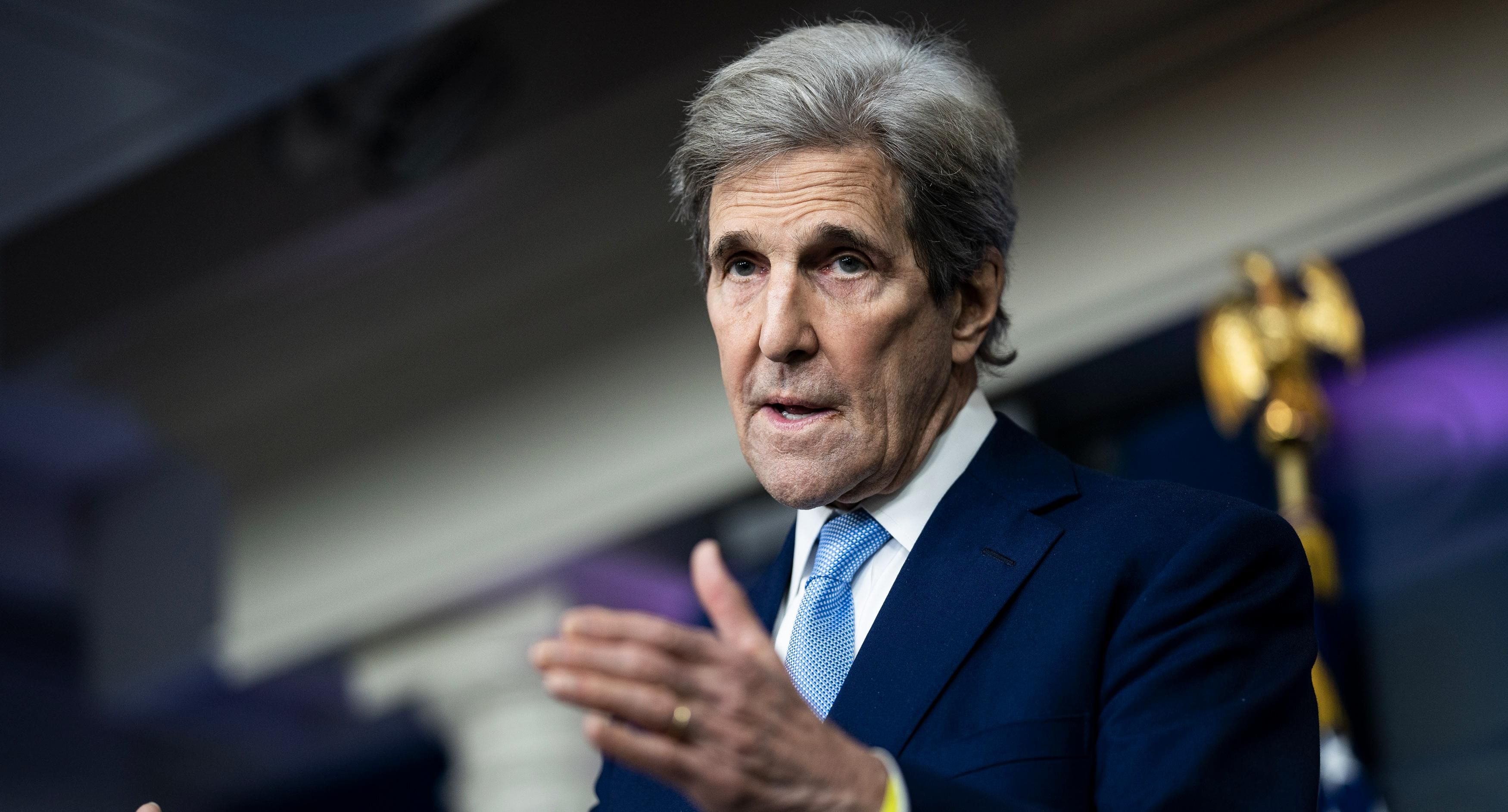 Special Presidential Envoy for Climate John Kerry speaks during a press briefing at the White House on Thursday, April 22, 2021 in Washington, DC. (Photo: Jabin Botsford/The Washington Post via Getty Images)