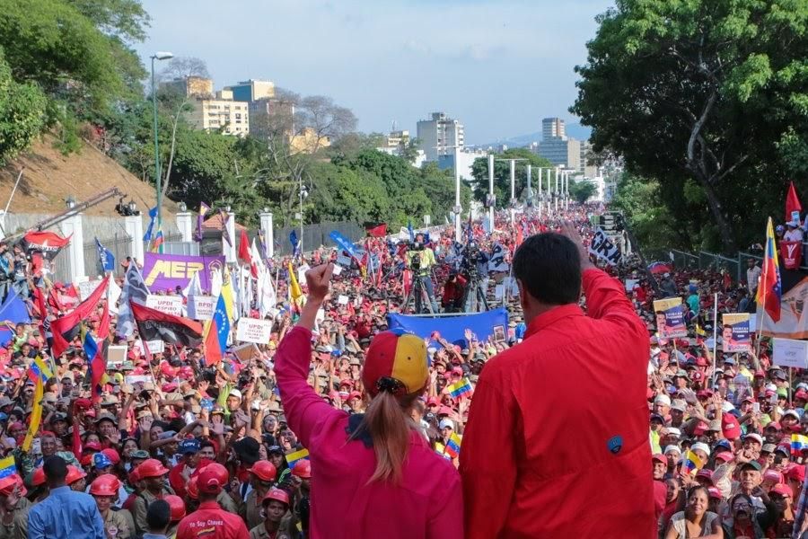 President Nicolás Maduro addressed hundreds of thousands of supporters on May 1, 2019, a day after Guaidó’s attempted coup. 