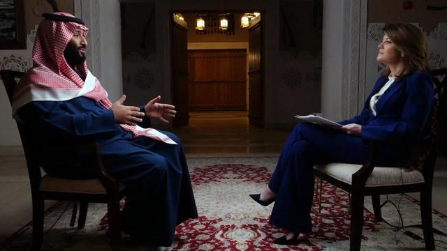 Saudi Arabia's Crown Prince Mohammed bin Salman, known as MbS for short, speaking with 60 Minutes' correspondent Nora O'Donnell in an interview that aired Sunday night on CBS.