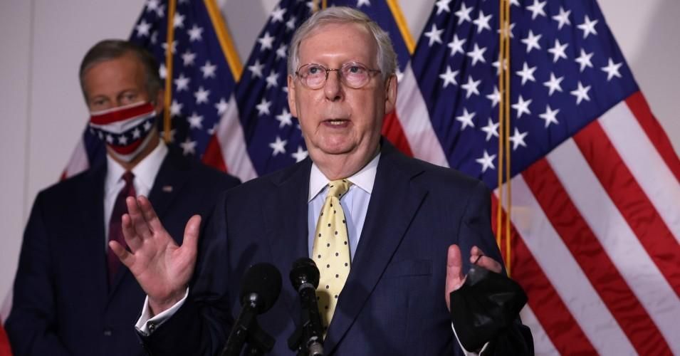 Mitch McConnell thinks states have been on a spending spree. Photo: Alex Wong/Getty Images)