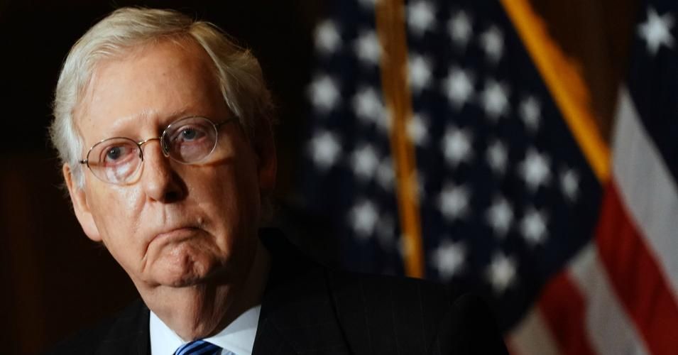 Senate Majority Leader Mitch McConnell, a Republican from Kentucky, speaks to the media after the Republican's weekly senate luncheon in the US Capitol in Washington, DC, on December 8, 2020. (Photo: Kevin Dietsch/Pool/AFP via Getty Images)