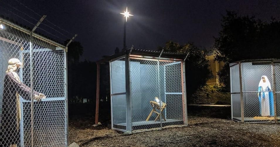 A Nativity scene in the southern Califiornia city of Claremont depicting the Holy Family as a separated family held in cages at the U.S. border is sparking controversy and conversations over President Donald Trump's immigration policies. (Photo: Rev. Karen Clark Ristine/Facebook)