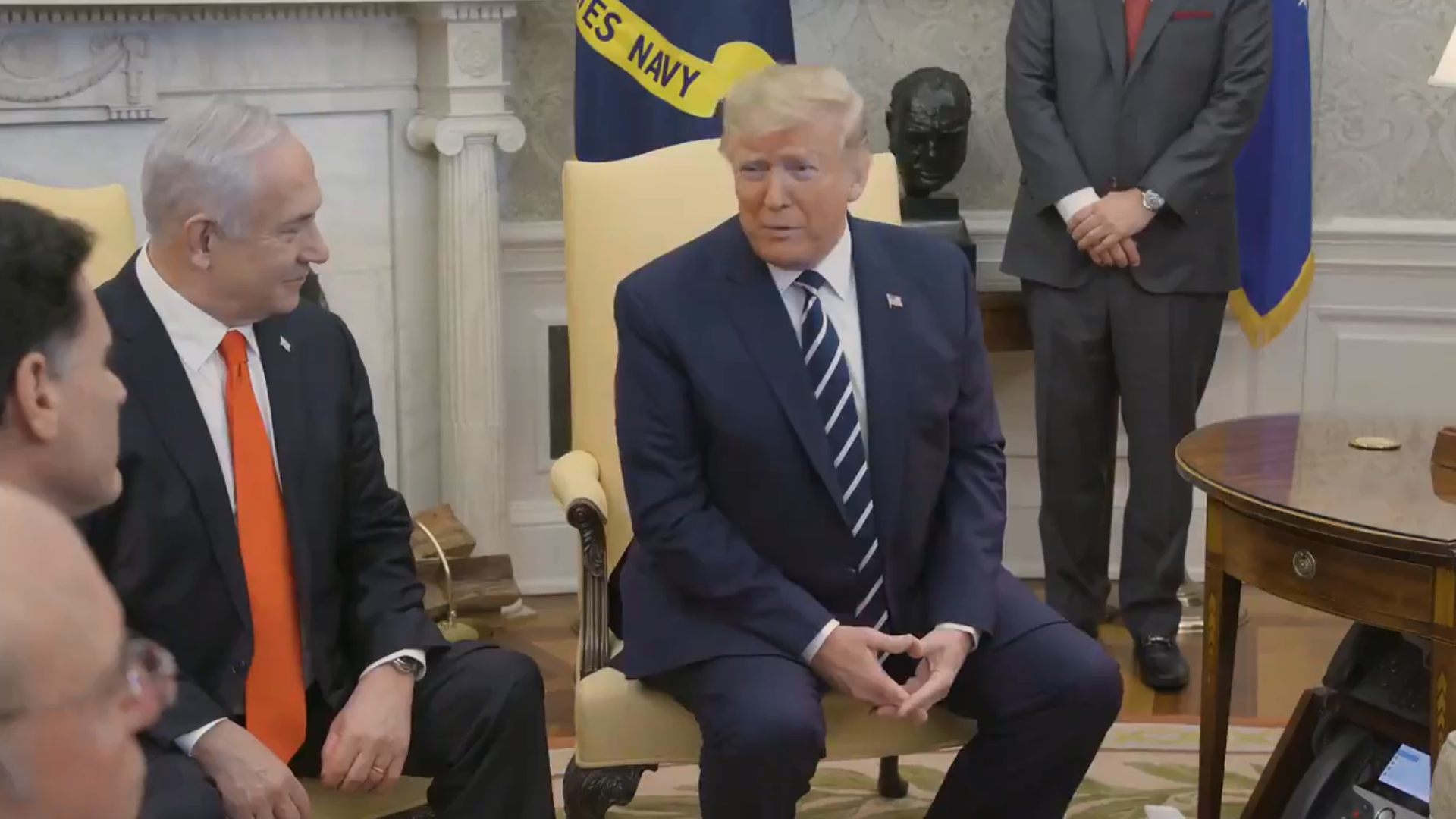 Netanyahu and Trump at the White House, Jan. 27, 2020. (Photo: Screenshot)
