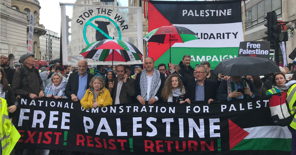 While support for Palestinian self-determination represents a departure from the status quo in US politics, it actually mirrors a shift in opinion among the Democratic Party’s electorate. (Photo: Stop the War UK)