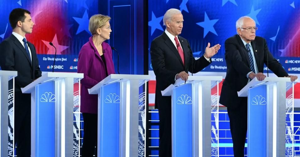 participants in the fifth Democratic primary debate of the 2020 presidential campaign 