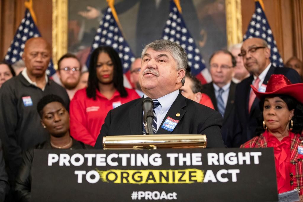 Richard Trumka, President of the American Federation of Labor and Congress of Industrial Organizations (AFL-CIO), speaks during a press conference advocating for the passage of the Protecting the Right to Organize (PRO) Act in the House of Representatives on Capitol Hill on February 5, 2020 in Washington, DC. (Photo: Samuel Corum/Getty Images)