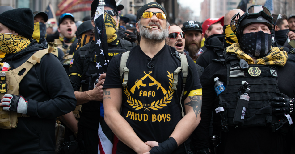 Proud Boys march in support of President Donald Trump in Washington, DC, December 12, 2020. (Photo: Evelyn Hockstein/For The Washington Post via Getty Images)