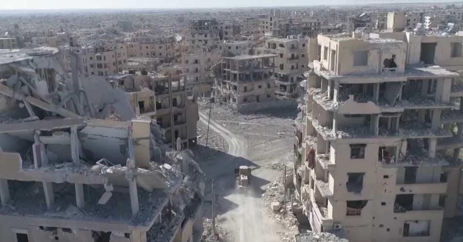 By the time the campaign was over, Raqqa, like a number of other Syrian and Iraqi cities, was in almost complete ruins (Photo: Youtube Screenshot/Gabriel Chaim)