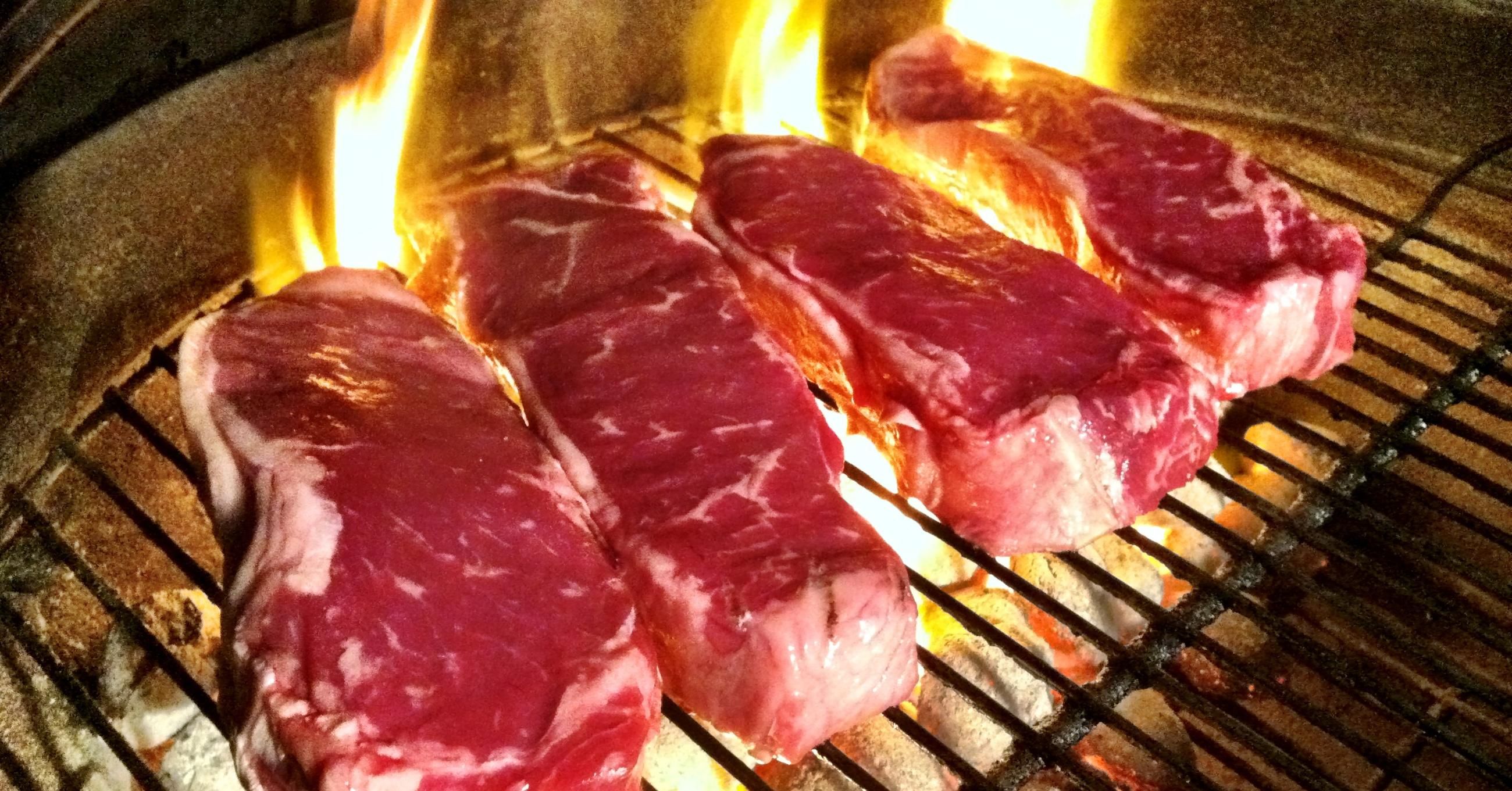 red meat on a grill