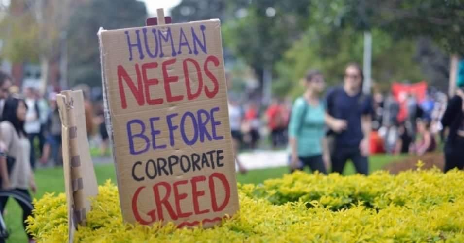 human needs before corporate greed
