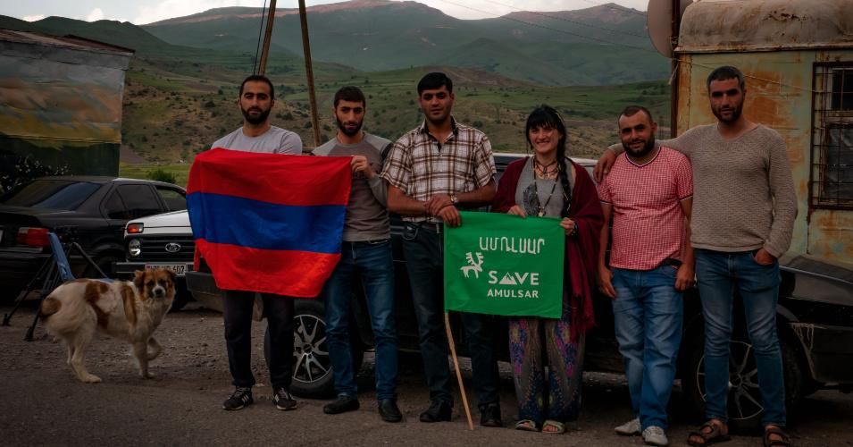 Local opponents to the Amulsar gold mining project in Armenia have been protesting the operation and blockading access to the site. (Photo: TJ Chua / War on Want)