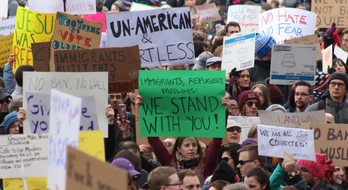 "It was delivered by thousands of people spontaneously coming together at airports across the country to declare that we will not stand for hatred and discrimination." (Photo: Ryan/flickr/cc)