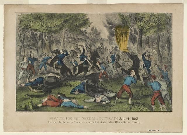 The Battle of Bull Run, Battle of Bull Run, Va. July 21st 1861, Currier and Ives. (Drawing: Library of Congress)