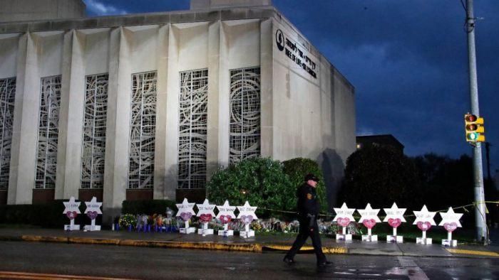 The victims are honored outside the Tree of Life Synagogue
