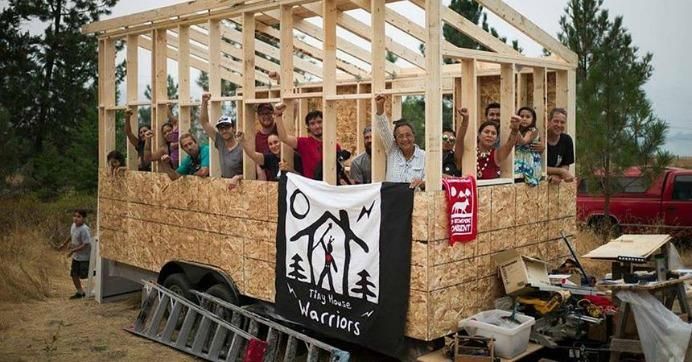 The Tiny House Warriors are building houses along the Trans Mountain pipeline route in Secwepemc territory to block construction and show the housing solutions they want to see in their nation.