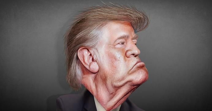 A caricature of President Donald Trump. 