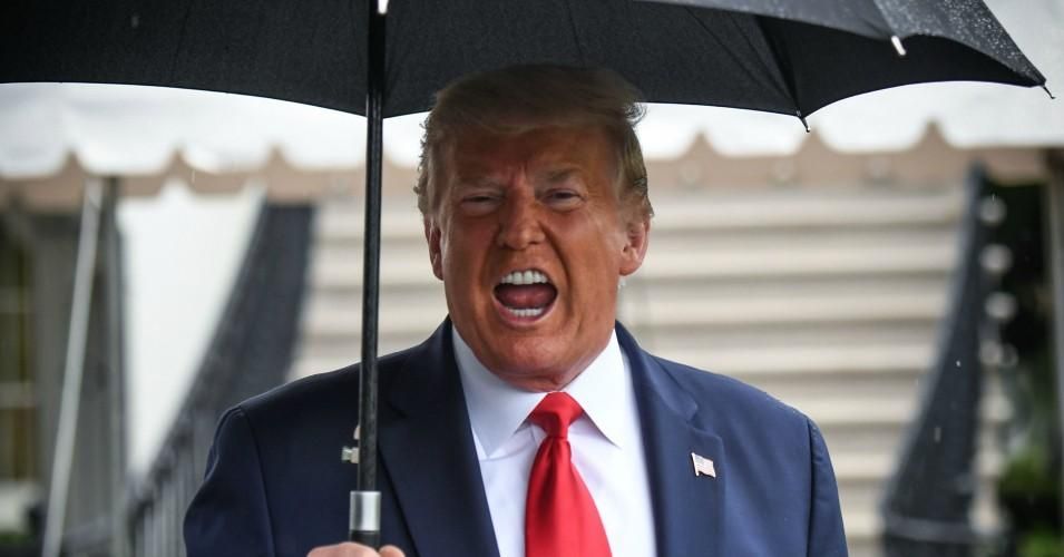 President Donald Trump speaks to the press before departing the White House on June 20, 2020 for a campaign rally in Tulsa, Oklahoma. (Photo: Eric Baradat/AFP via Getty Images)