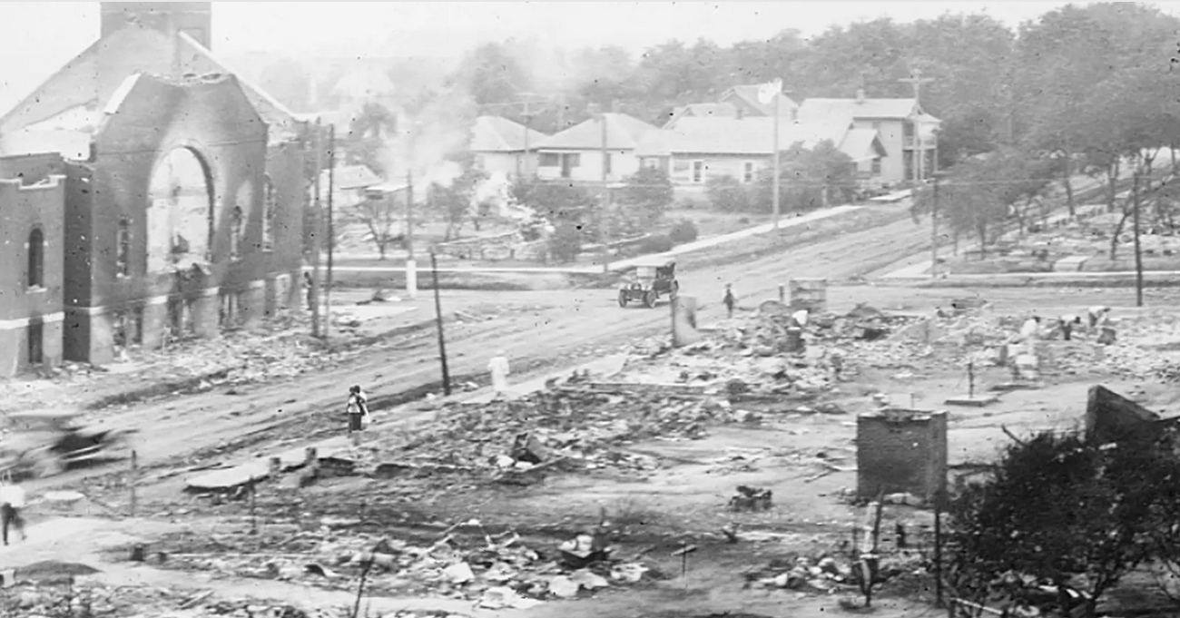 This June 1921 photo shows the aftermath of the the Tulsa Race Massacre in Tulsa, Oklahoma. (Photo: Library of Congress/Getty)