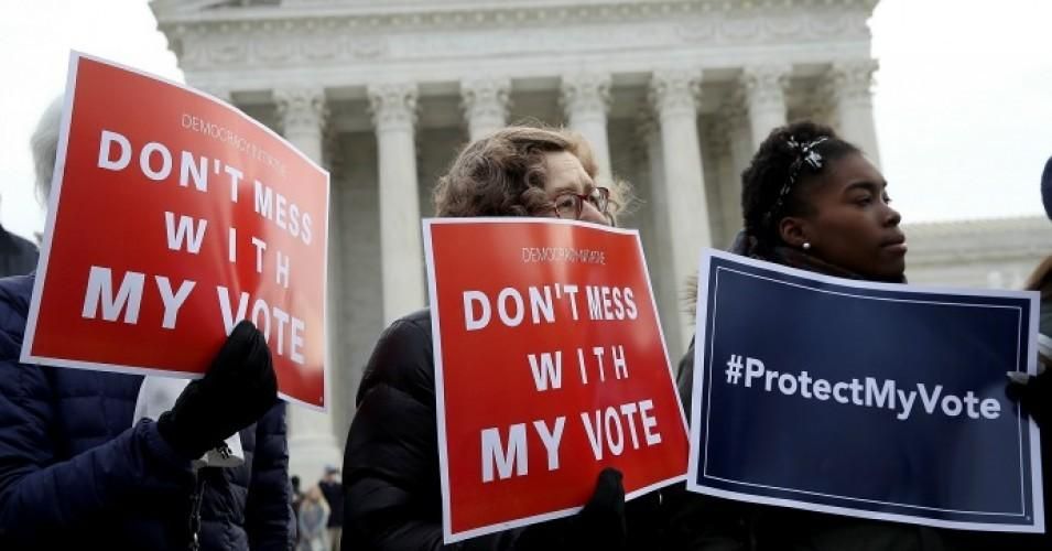 Some Republican state officials already are using Trump’s Big Lie as cover to pursue new laws to make it harder to vote—in other words, new voter suppression laws. (Photo: PRE-COVID/Win McNamee/Getty Images)