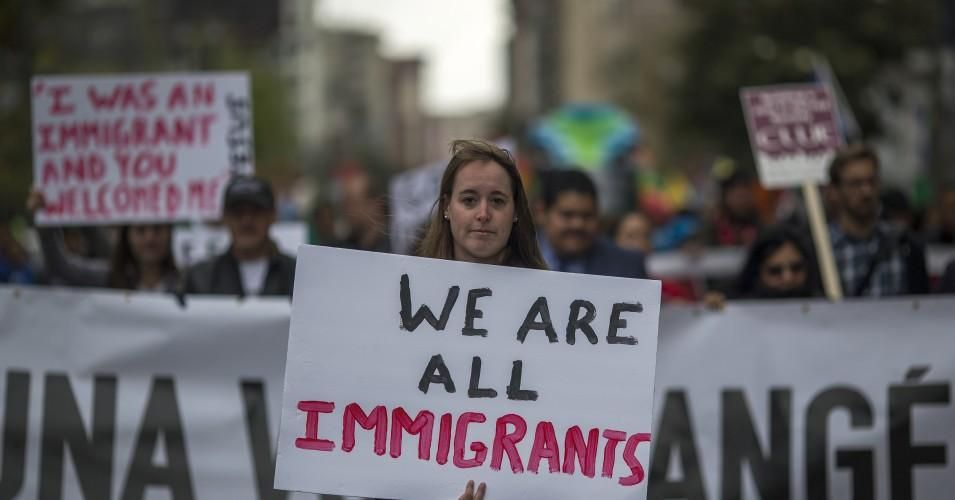 The new proclamation looks to be mostly symbolic and is likely a political tactic to blame immigrants for high unemployment, despite that fact that they had nothing to do with causing it. (Photo: David McNew/Getty Images)