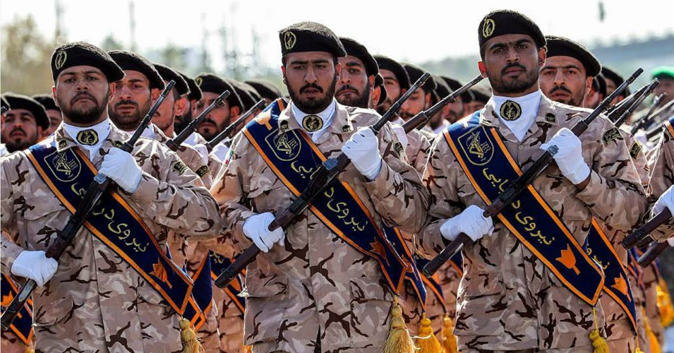 Members of Iran's Revolutionary Guards Corps (IRGC) march during the annual military parade marking the anniversary of the outbreak of the devastating 1980-1988 war with Saddam Hussein's Iraq, in the capital Tehran on September 22, 2018. (Photo: STR / AFP /Getty Images)