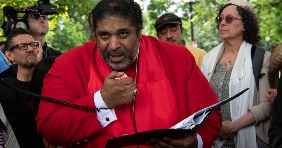 Rev. William Barber speaks during a rally in Washington, D.C. on June 12, 2019.