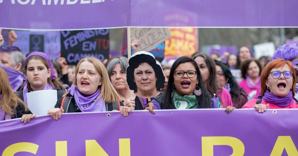 Thousands of protesters take the streets during the International Women's Day demonstration on 8 March, 2020 in Madrid, Spain (Photo: Sergio Belena / VIEWpress).