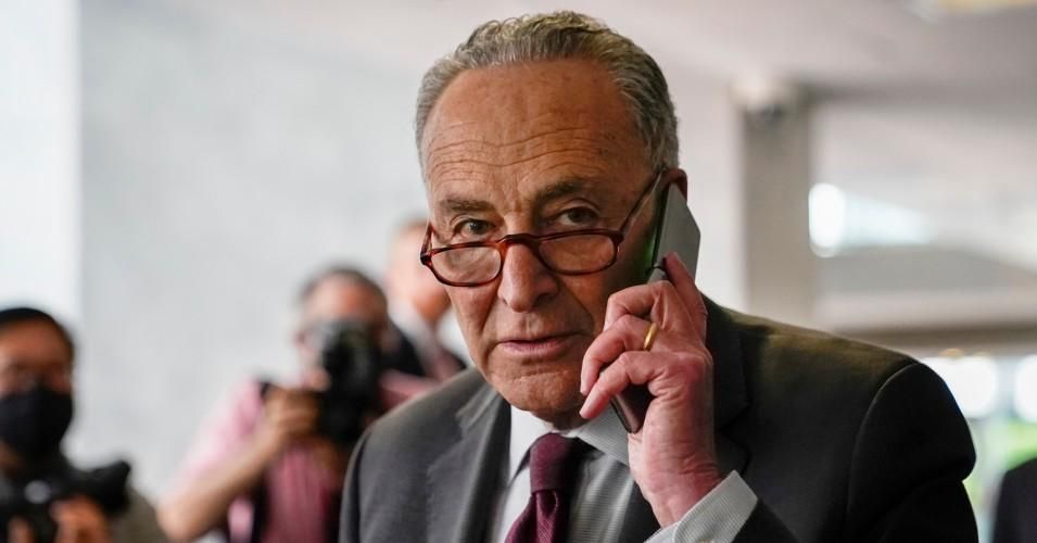 Senate Majority Leader Chuck Schumer on the phone