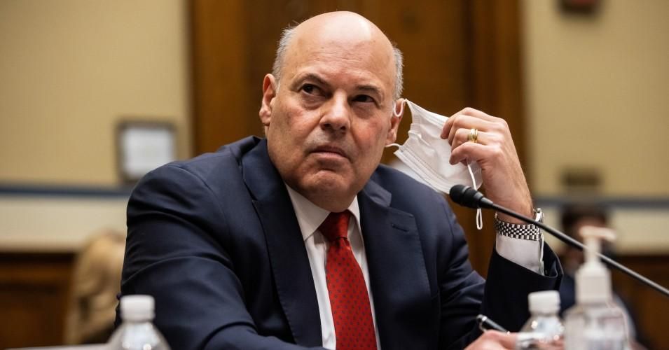 Postmaster General Louis DeJoy at a House hearing