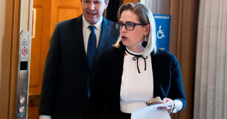 Sen. Kyrsten Sinema (D-Ariz.) at the Capitol 