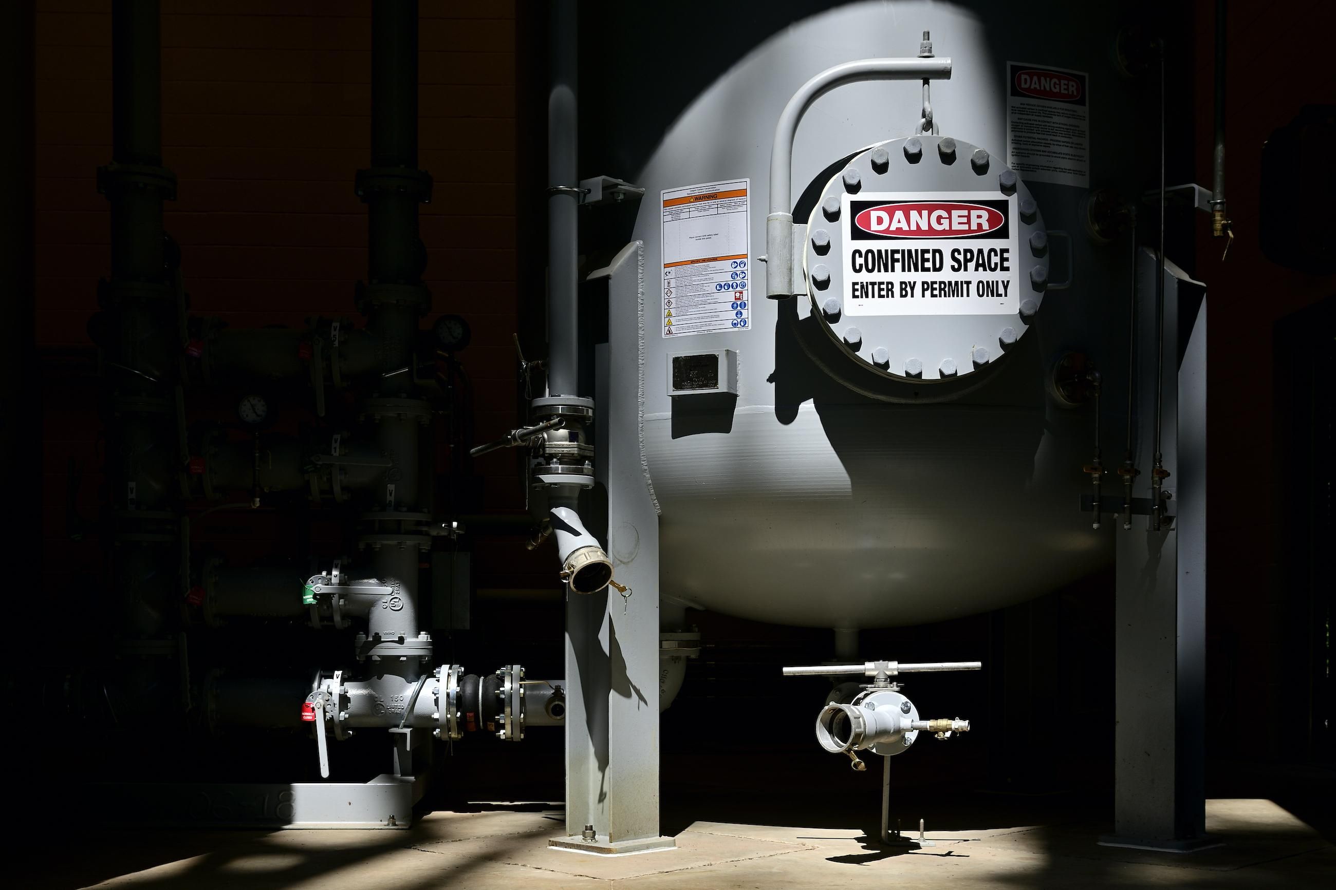 Part of a filtration system designed to filter out PFAS from the drinking water supply