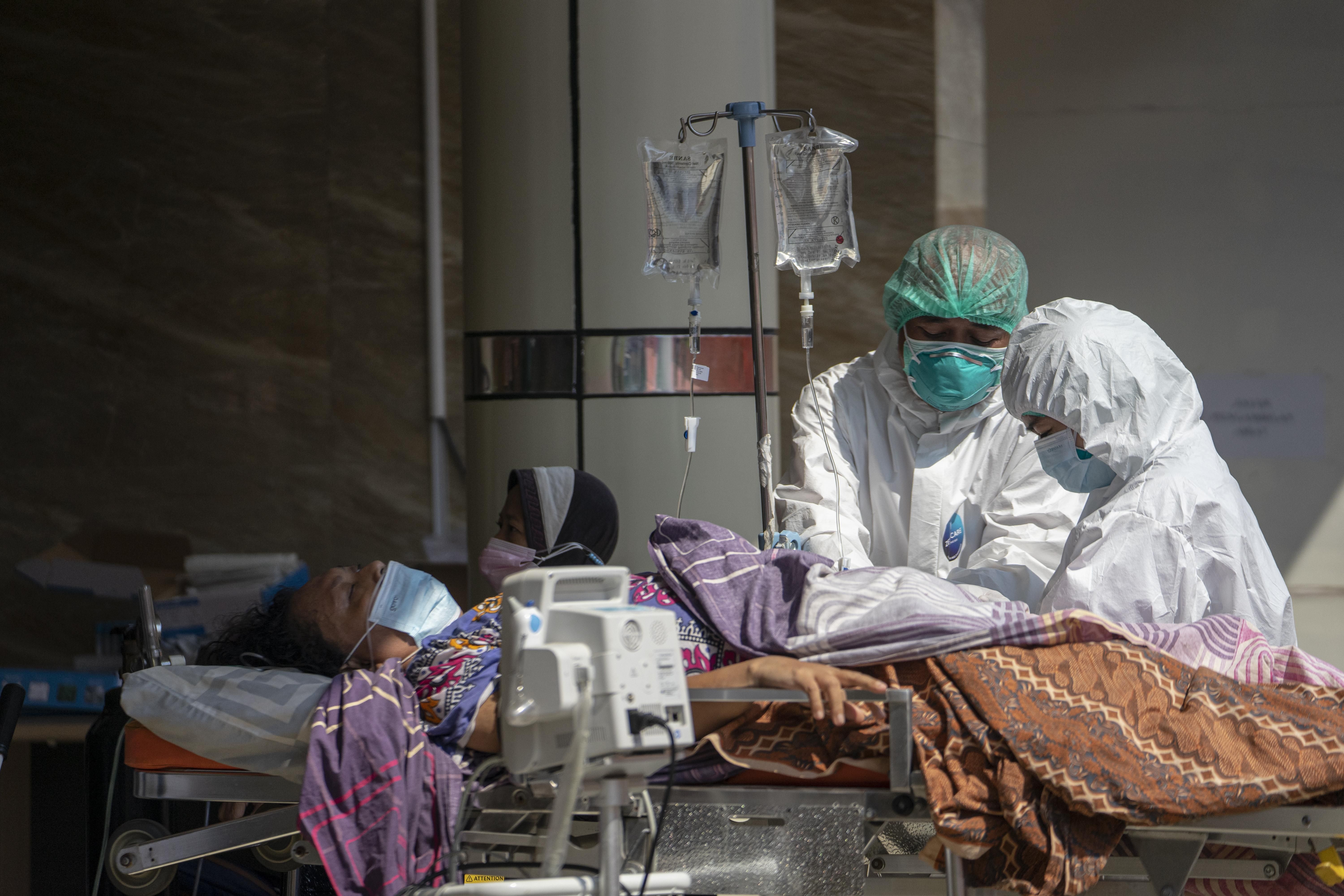 A patient receives treatment at a hospital in Indonesia