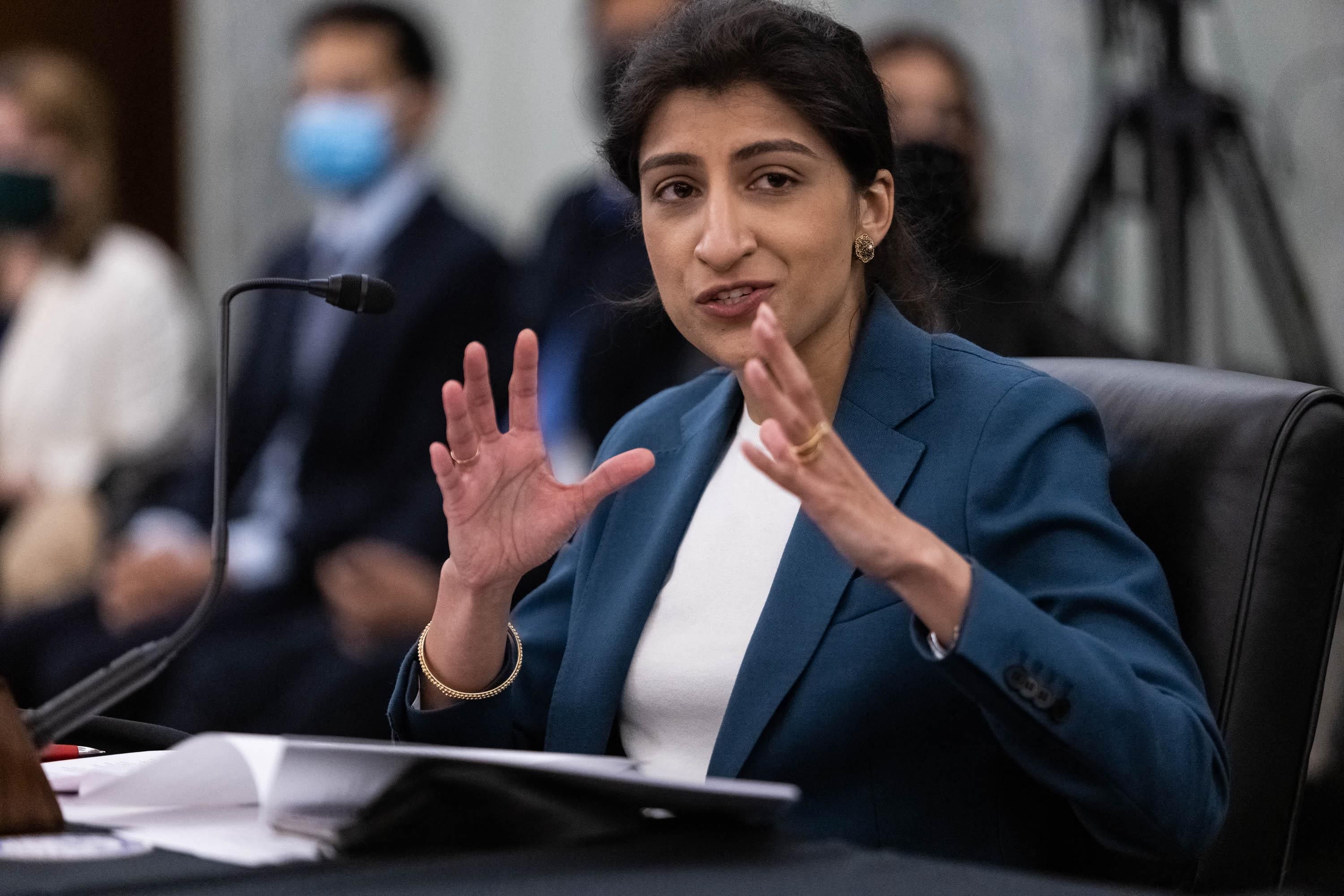 Federal Trade Commission Chair Lina Khan testifies during a Senate Committee on Commerce, Science, and Transportation hearing on Capitol Hill in Washington, D.C. April 21, 2021. (Photo: Graeme Jennings/Pool/AFP via Getty Images)