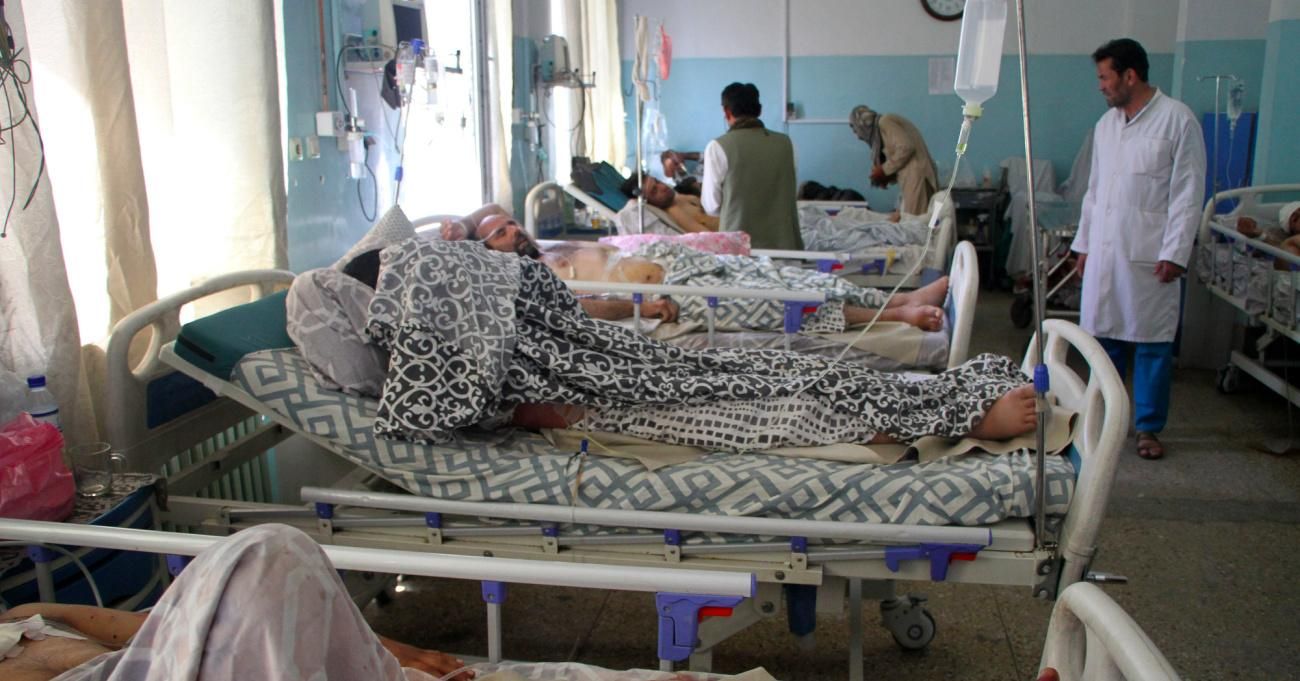 A hospital ward in Afghanistan.