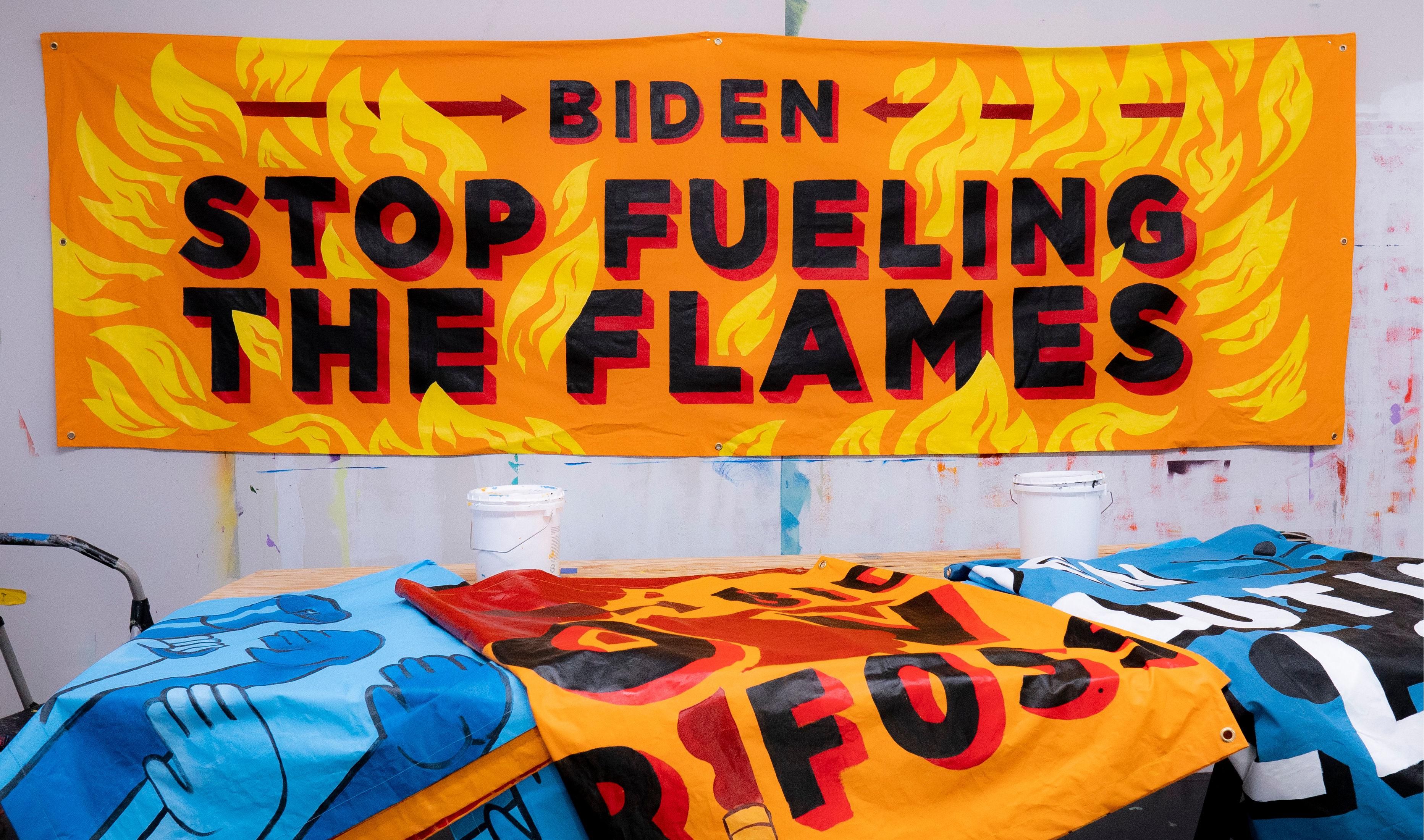 Message to Biden on climate says "Stop Fueling the Flames"