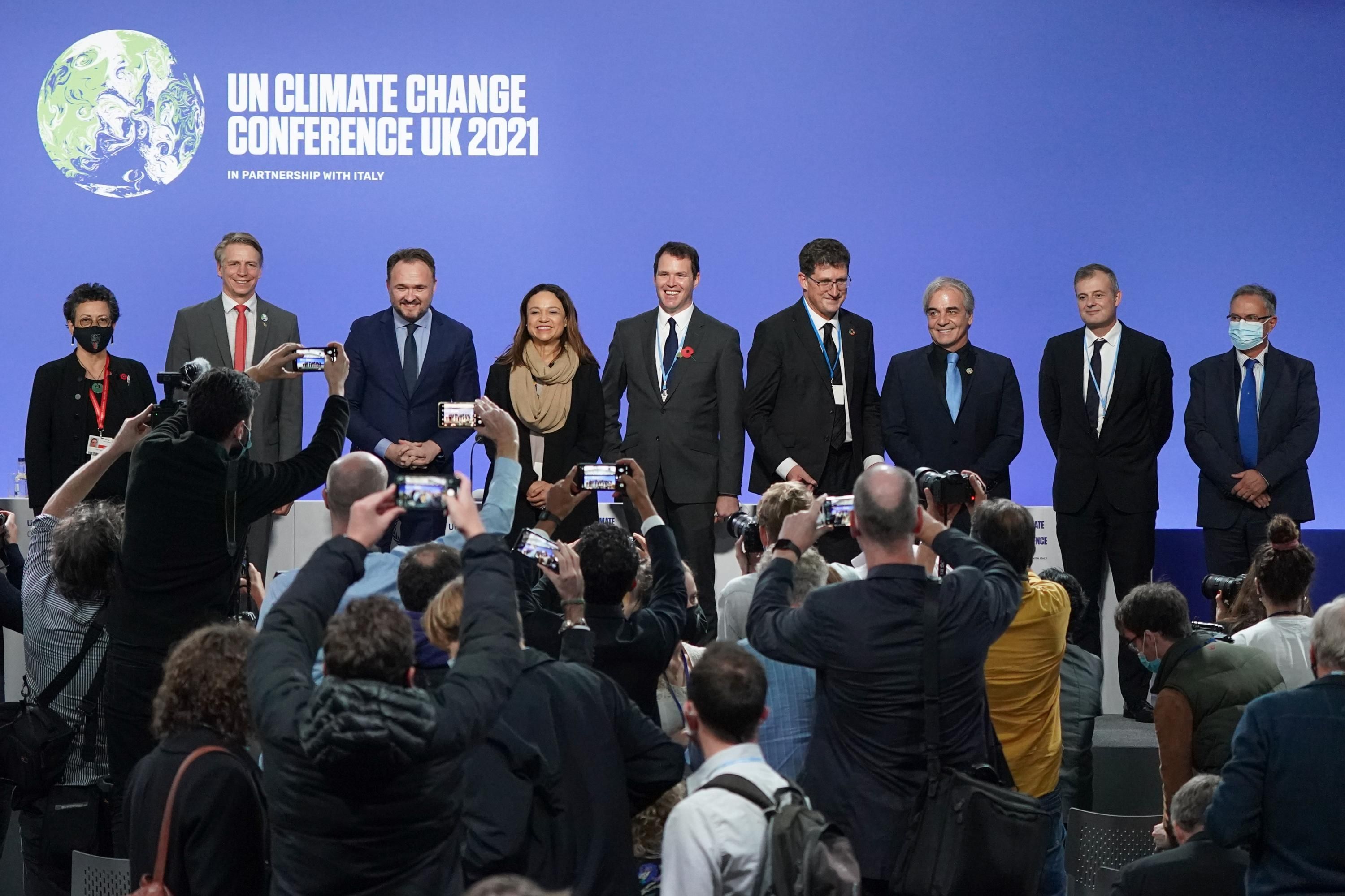 Officials at a COP26 event in Glasgow, Scotland.