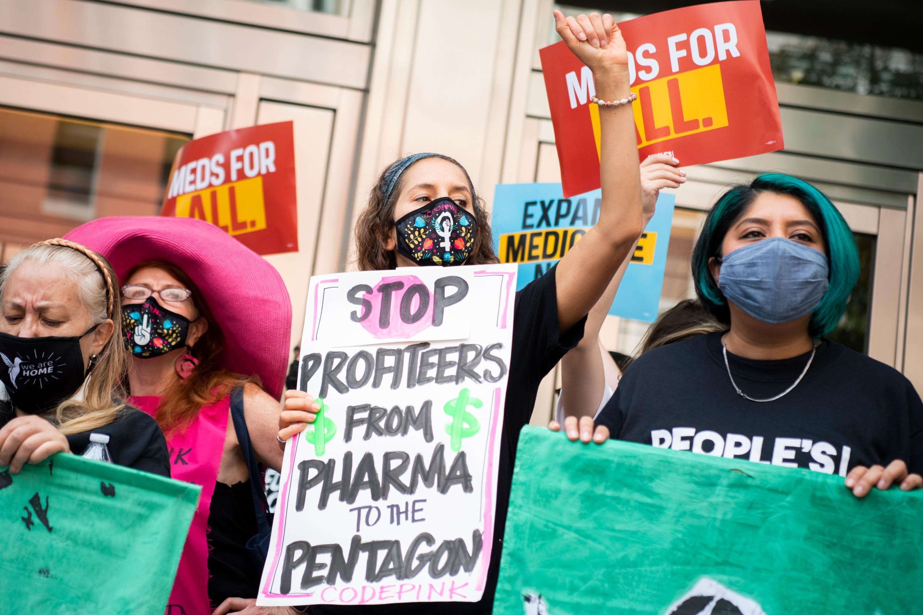 Demonstrators protest against high drug prices