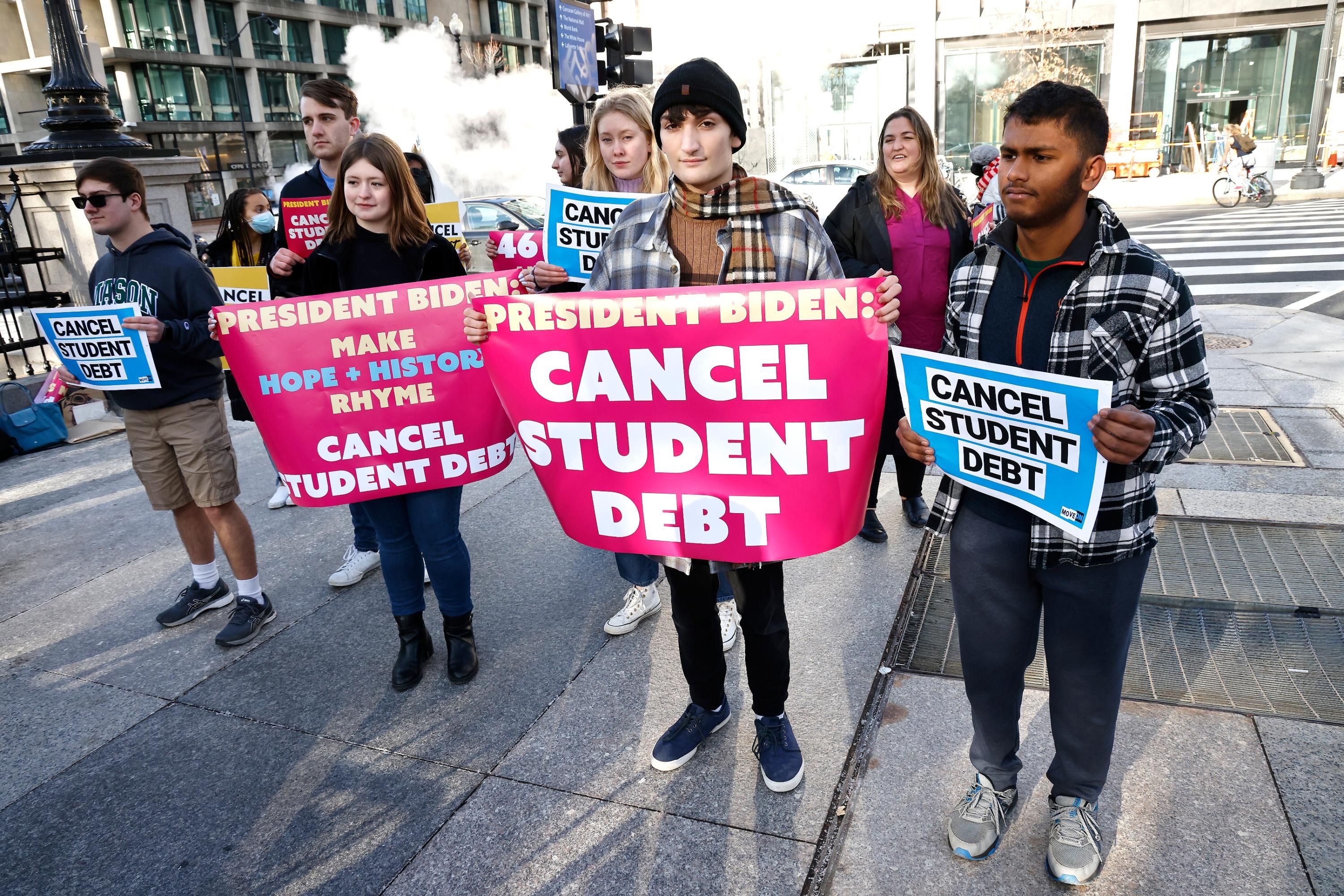 Protesters demand Biden cancel student debt