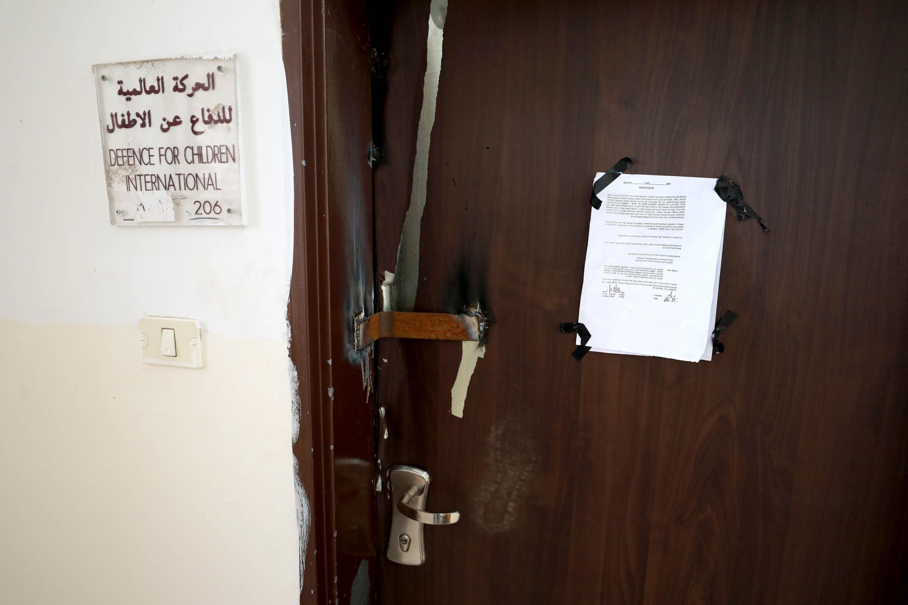 Israeli forces raided the office of a Palestinian rights group