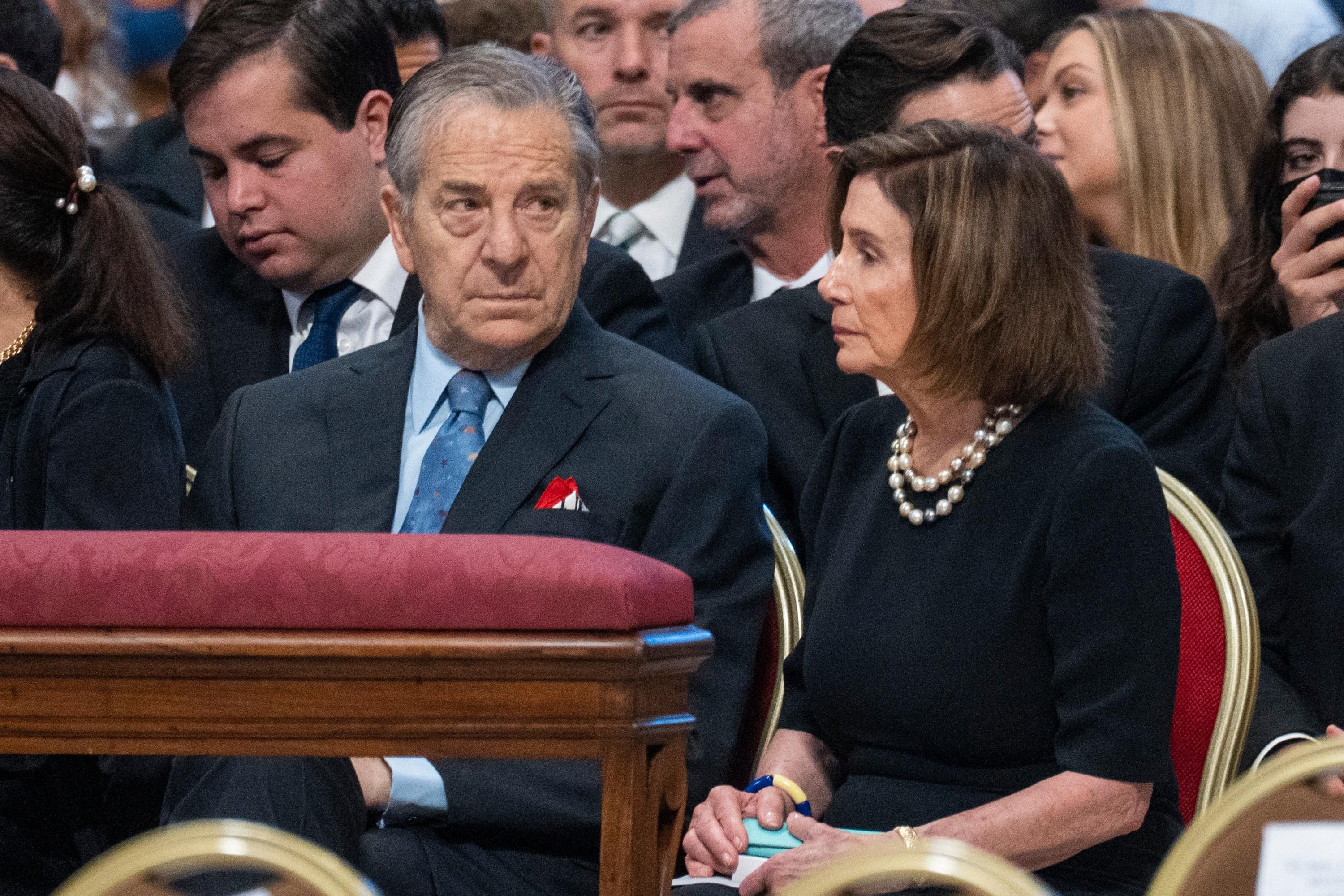 House Speaker Nancy Pelosi and her husband attend Mass.