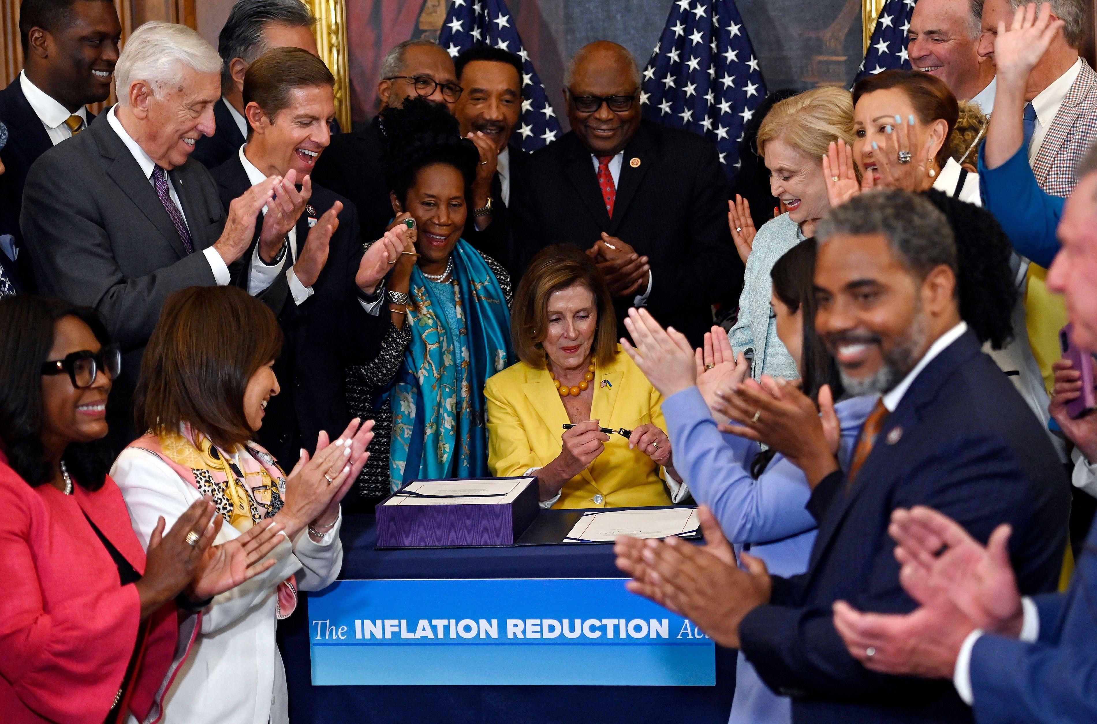 Nancy Pelosi signs Inflation Reduction Act